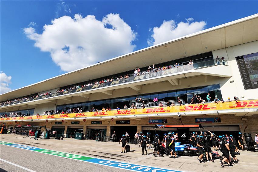 Pitlane at the Austin grand prix